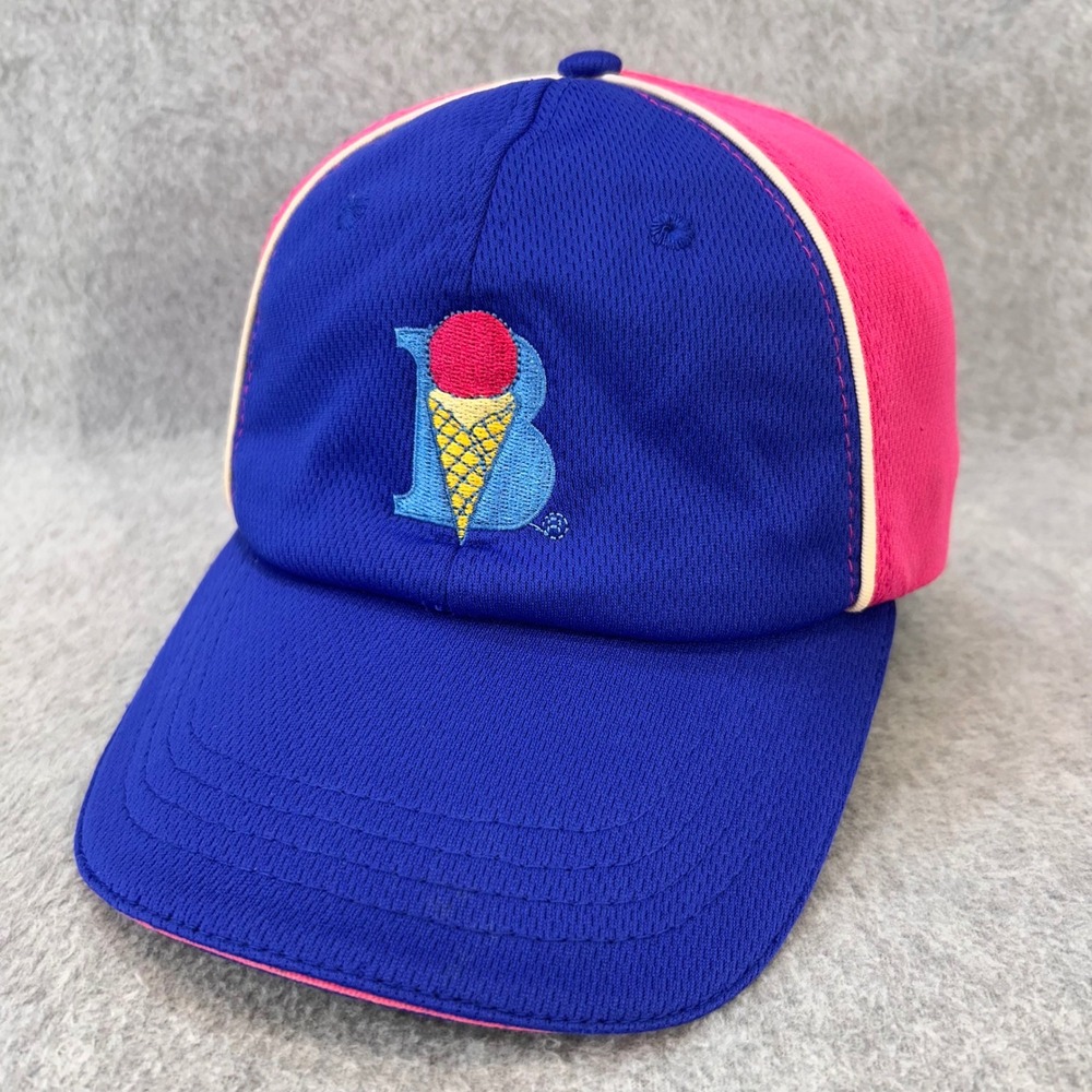 Braums Ice Cream Cone Adult Blue Pink Hat Adjustable Mesh Strapback OSFM
